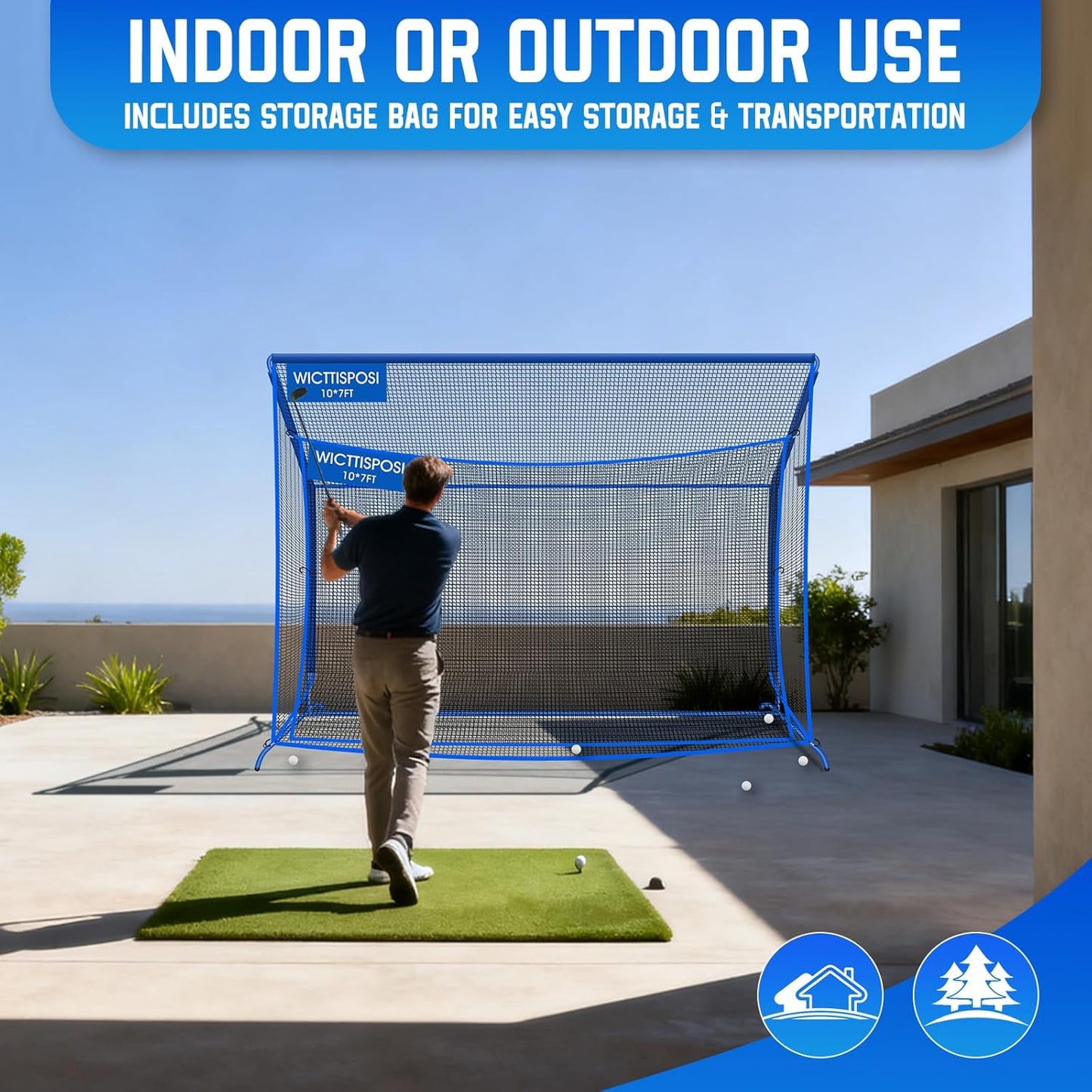 Golf Hitting Net with Extra Striking Net