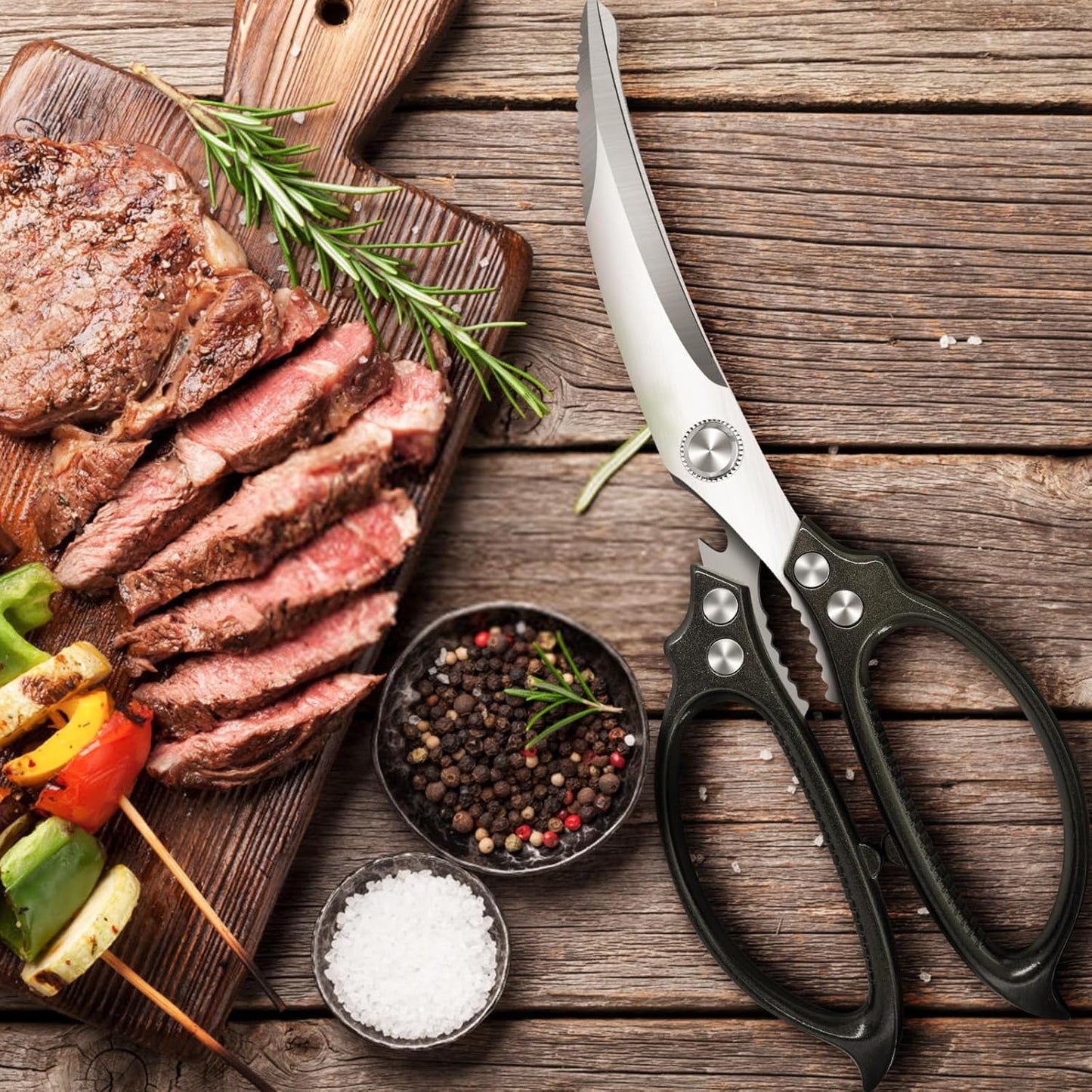 Heavy Duty Poultry Shears,Kitchen Shears,Food Scissors All Purpose for Meat Cutting,Chicken,Turkey,Fish,Dishwasher Safe Kitchen Scissors with Anti-Slip Handle