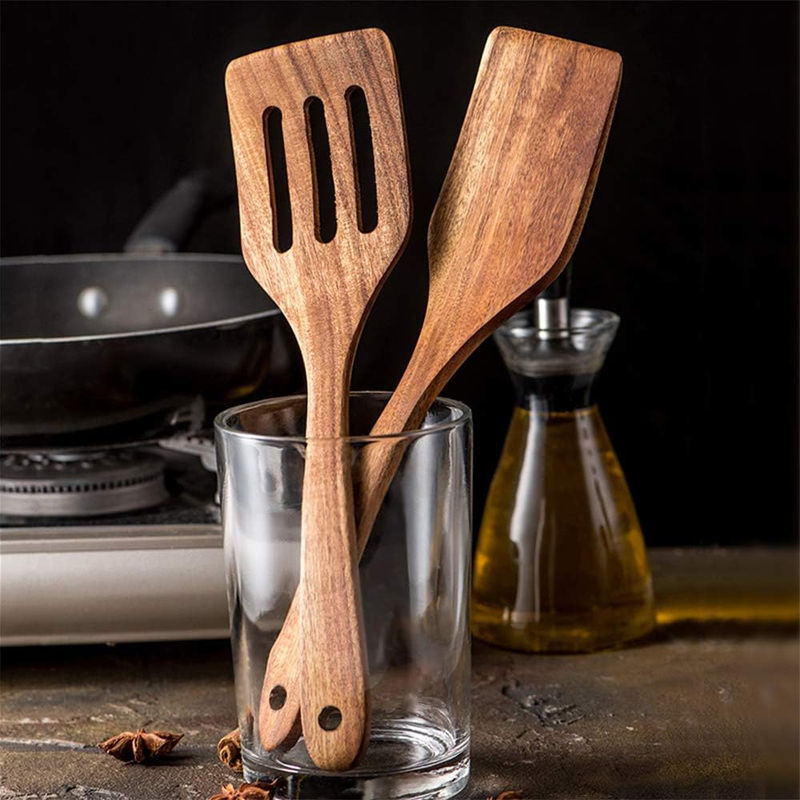 Renawe 5-Piece Acacia Wood Cooking Utensil Set – Spoons & Spatulas