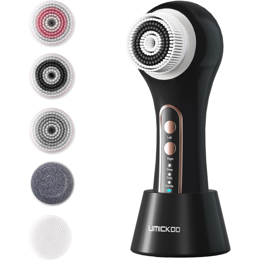 Umickoo Rechargeable Face Cleansing Brush with 5 Heads – Waterproof