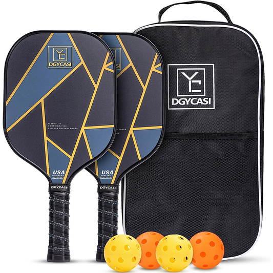 YC DGYCASI Pickleball Paddle Set of 2 – USAPA Approved Carbon Fiber with Balls & Bag