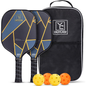 YC DGYCASI Pickleball Paddle Set of 2 – USAPA Approved Carbon Fiber with Balls & Bag