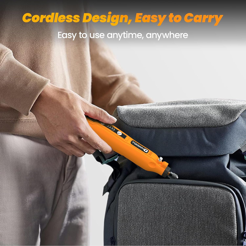HARDELL Mini Cordless Rotary Tool Kit – 5-Speed, USB Rechargeable with 69 Accessories