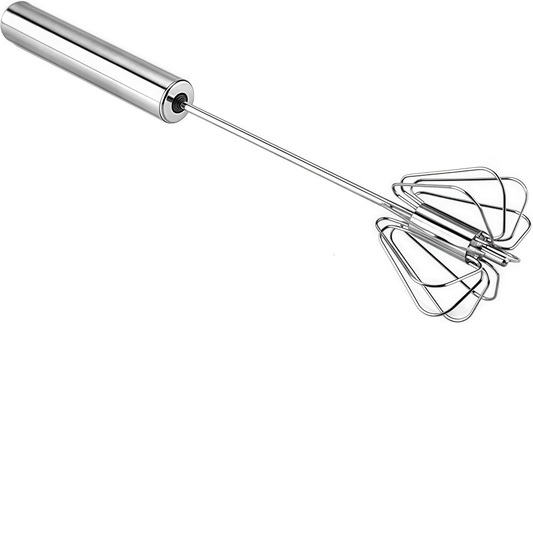 Digead Hand Push Stainless Steel Rotary Whisk – 12in Egg and Milk Mixer