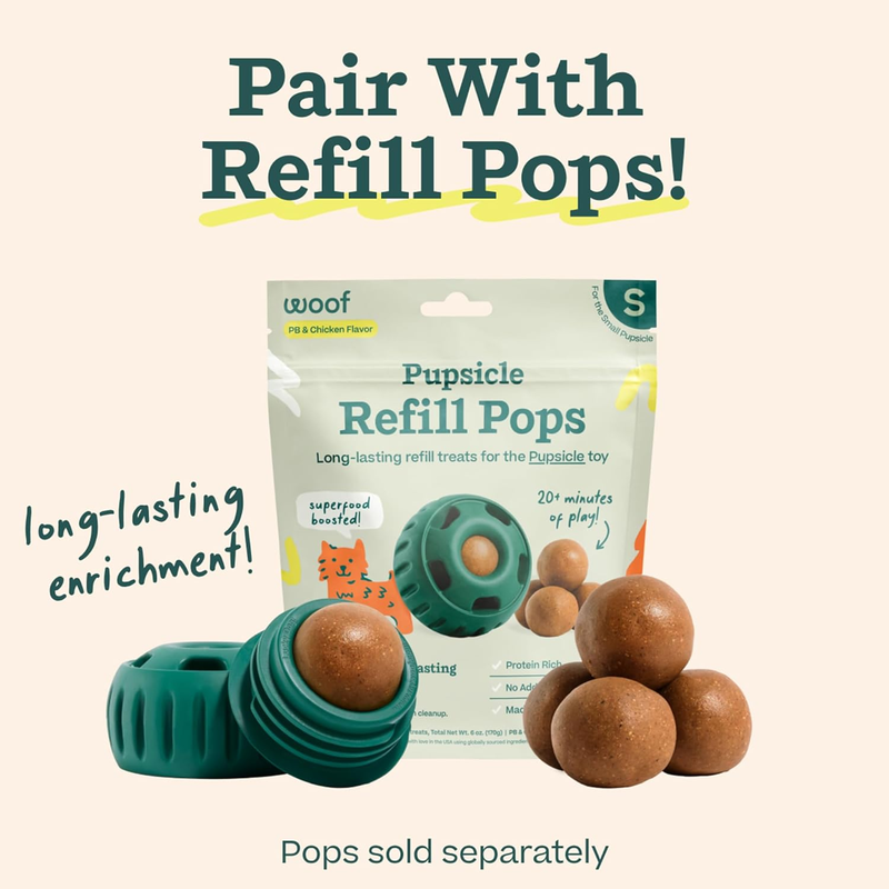 WOOF Pupsicle Interactive Dog Treat Toy for Medium and Large Dogs