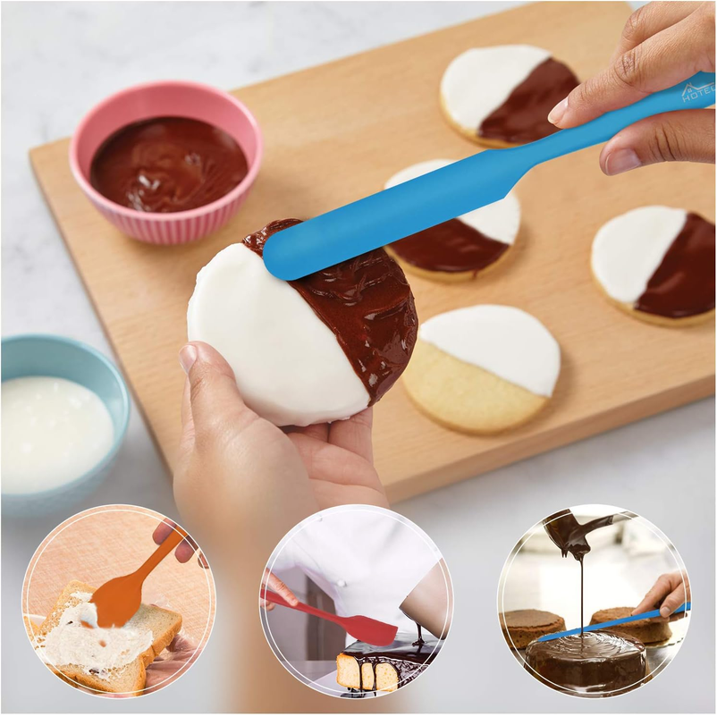 HOTEC 5-Piece Silicone Spatula Set – Heat Resistant Baking & Cooking Tools