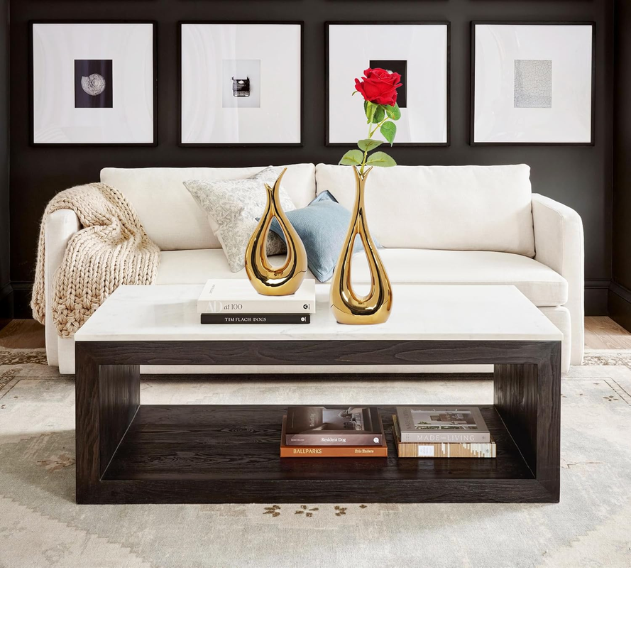 Dlfghos Gold Ceramic Vase Set of 2 – Modern Decorative Centerpieces