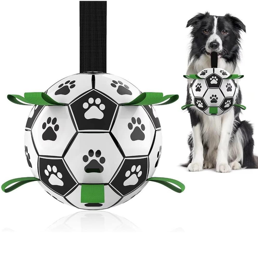 QDAN Dog Soccer Ball with Straps – 6 Inch, Small & Medium Dogs