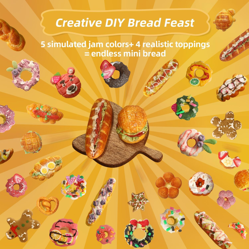 iLAND DIY Mini Food Clay Craft Kit – Air Dry Resin Clay with Tools & Moulds