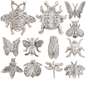 Alpha Living Home 12-Pack Metal Napkin Rings – Assorted Insect Designs, Silver