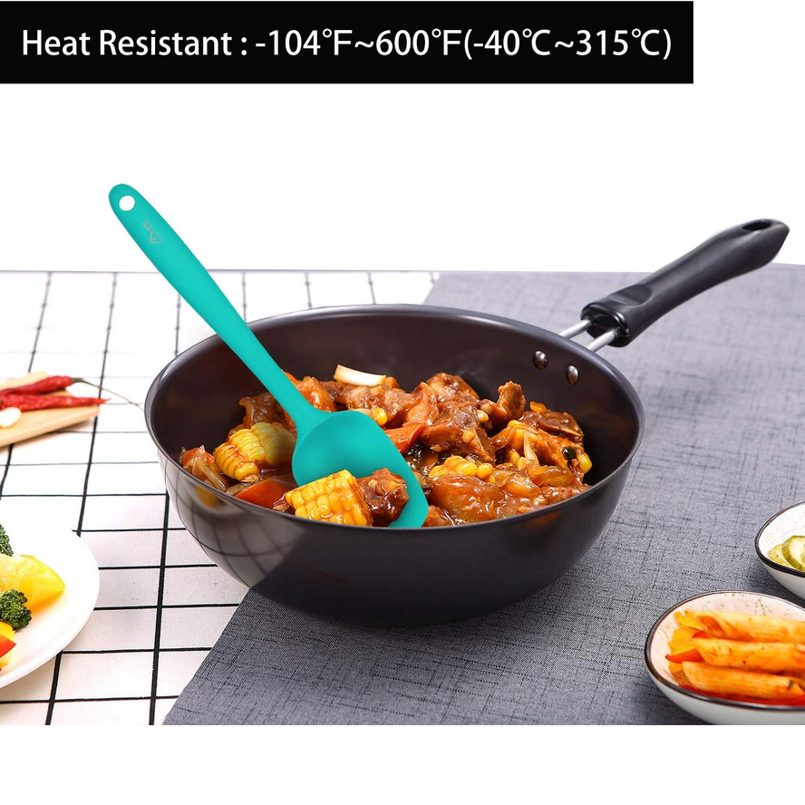 HOTEC 5-Piece Silicone Spatula Set – Heat Resistant Baking & Cooking Tools