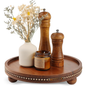 SAOCAIHUL Round Wooden Decorative Tray 11.8" – Coffee Table & Home Decor