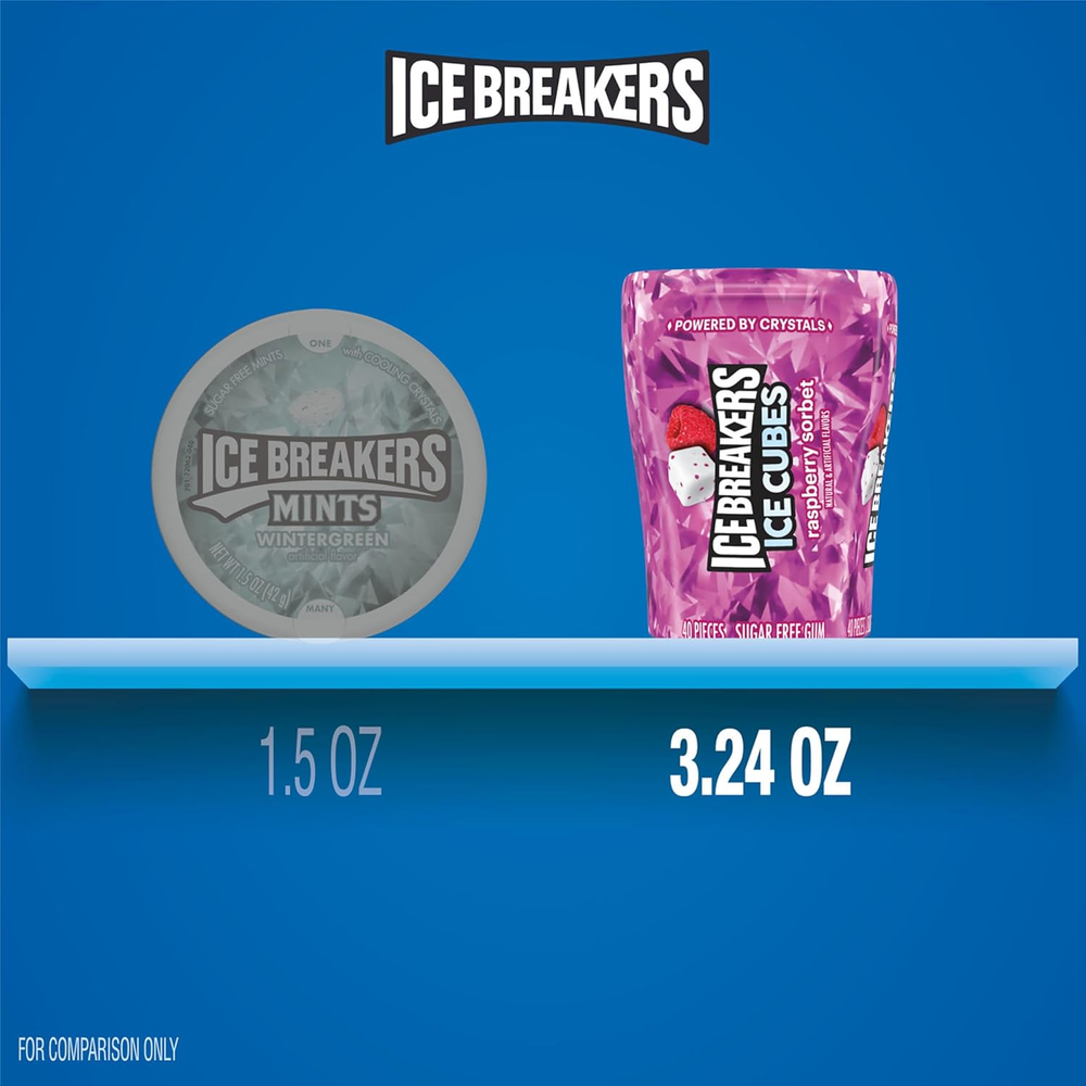 Ice Cubes Raspberry Sorbet Flavored Sugar Free (6 Count, 40 Pieces)