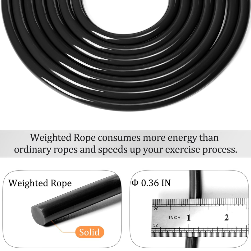Mangodan Weighted Jump Rope 1LB – Adjustable Speed Skipping Rope with Cotton & PVC Cords