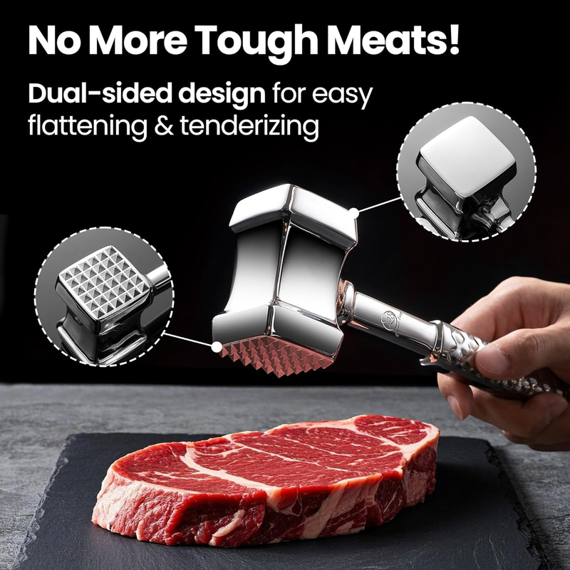 Gourmet Easy Stainless Steel Meat Tenderizer Mallet