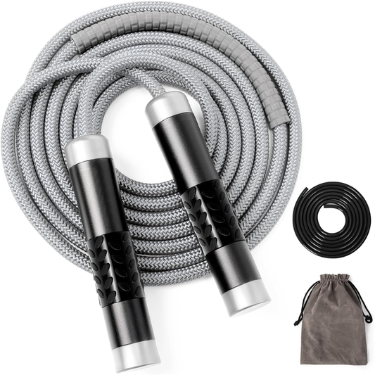 Mangodan Weighted Jump Rope 1LB – Adjustable Speed Skipping Rope with Cotton & PVC Cords