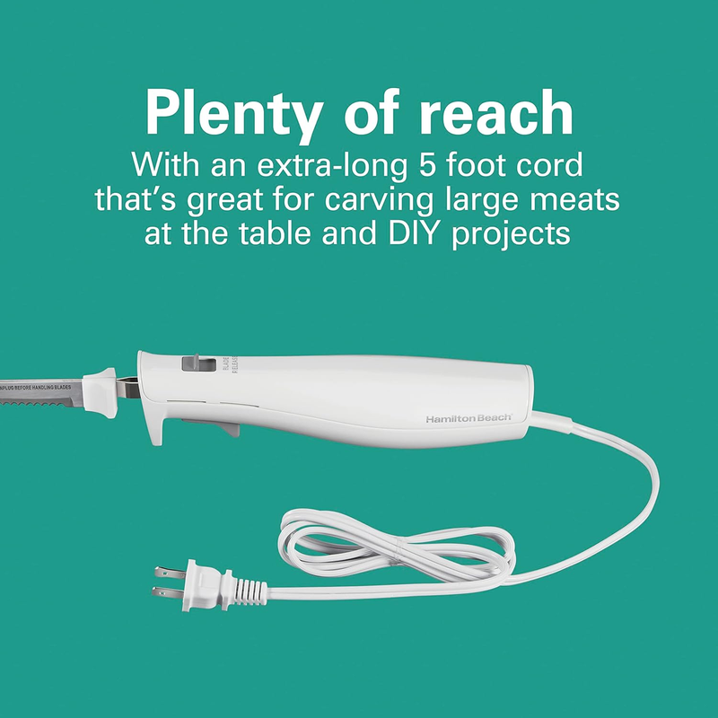 Hamilton Beach Electric Knife Set – Serrated Blades, Fork & Storage Case