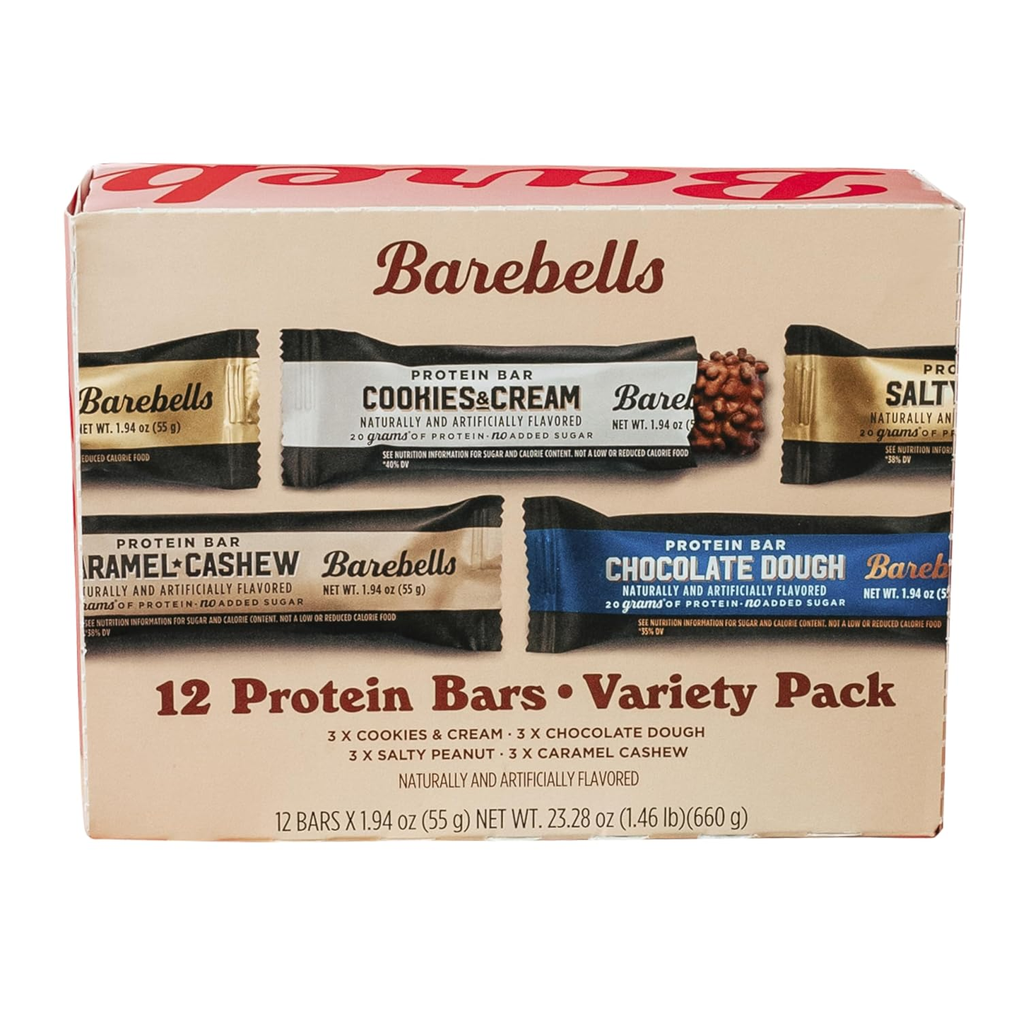 Protein Bars Variety Pack, 12 Count, 1.9Oz Bars