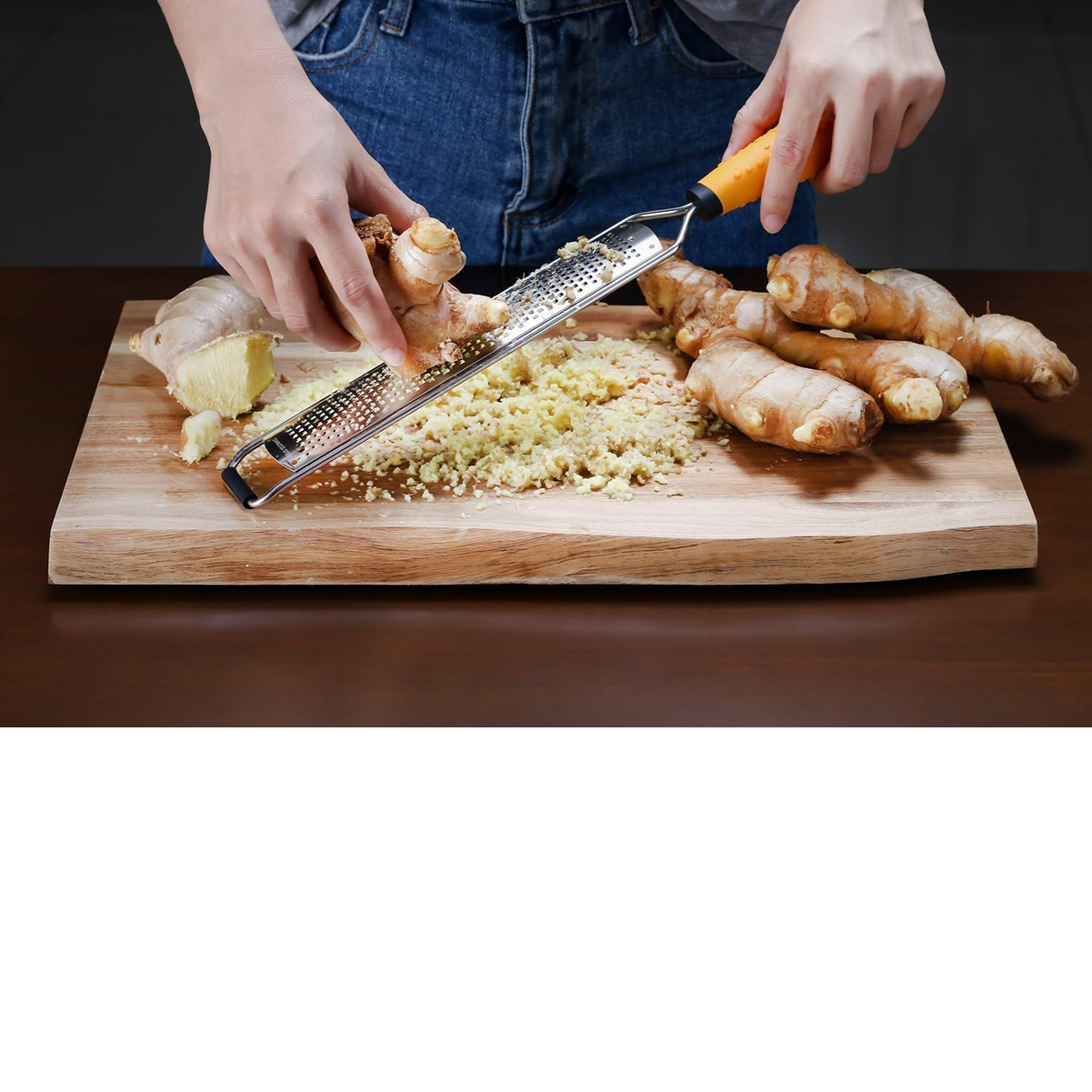Deiss PRO Lemon Zester & Cheese Grater – Stainless Steel with Cover, Yellow