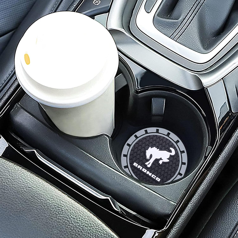 TACOMA Silicone Car Cup Holder Coasters 2-Pack – 2.75", Grey, for Ford Bronco Sport 2023/2024