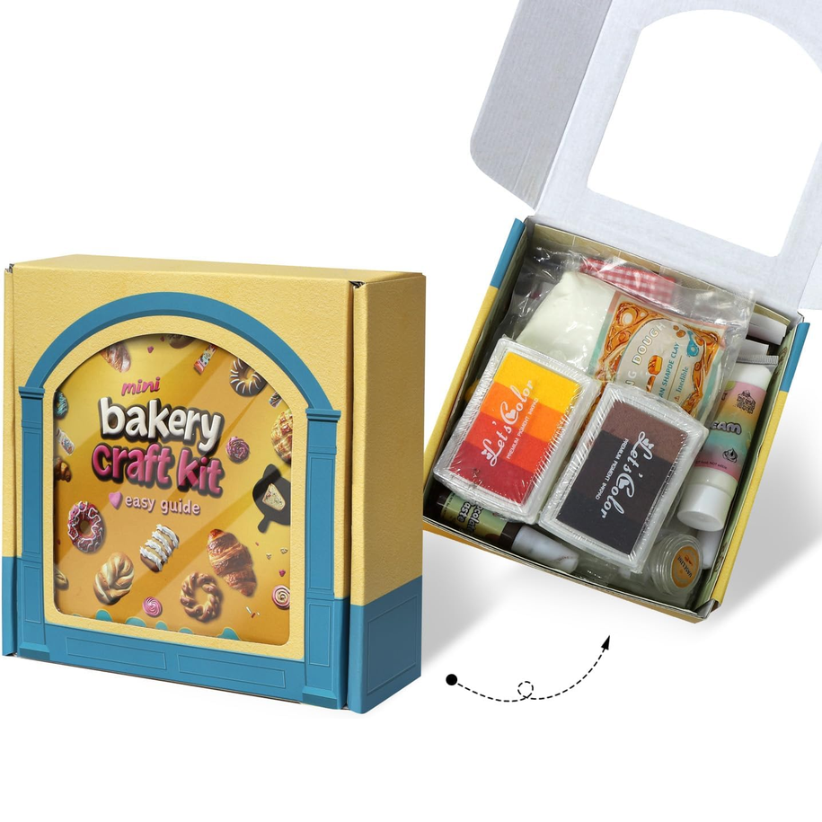 iLAND DIY Mini Food Clay Craft Kit – Air Dry Resin Clay with Tools & Moulds