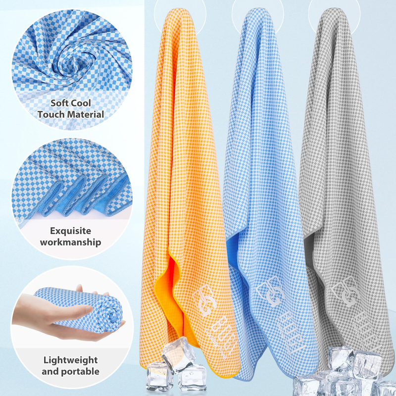BOGI 4-Pack Cooling Towels – Soft Breathable Bamboo Fabric, Instant Cool