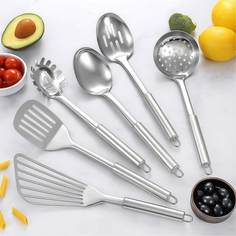 Blithely 12-Piece Stainless Steel Kitchen Utensil Set with Holder