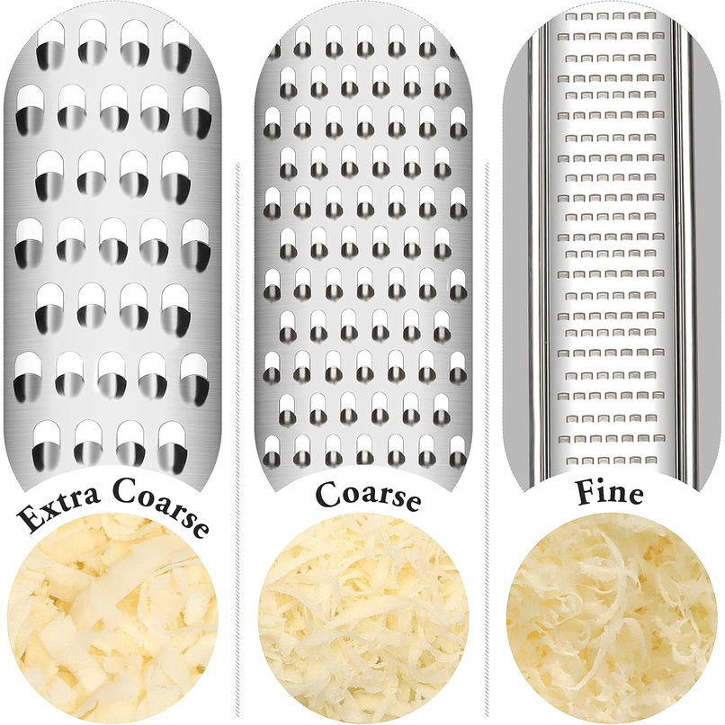 Cambom 3-Piece Stainless Steel Grater Set – Fine, Coarse & Extra Coarse