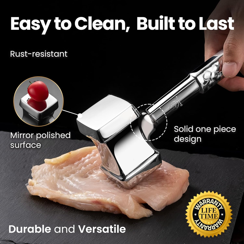 Gourmet Easy Stainless Steel Meat Tenderizer Mallet
