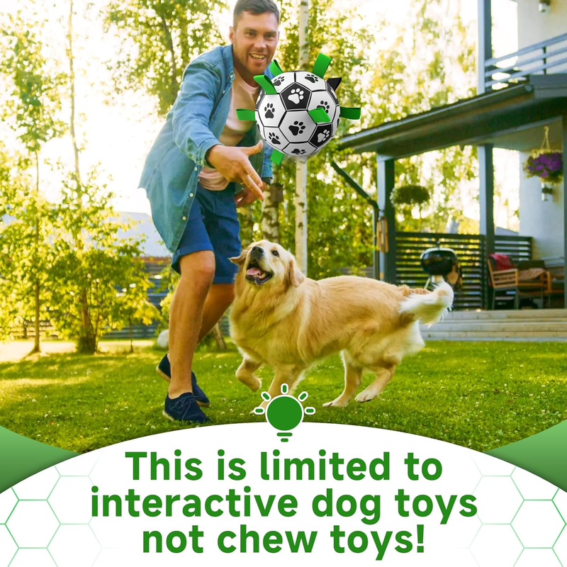 QDAN Dog Soccer Ball with Straps – 6 Inch, Small & Medium Dogs
