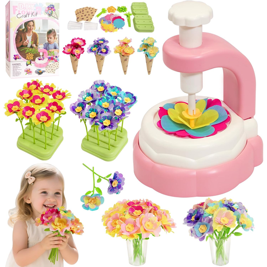 WKYCOE DIY Fabric Flower Bouquet Craft Kit – Arts & Crafts Toy for Kids 4+