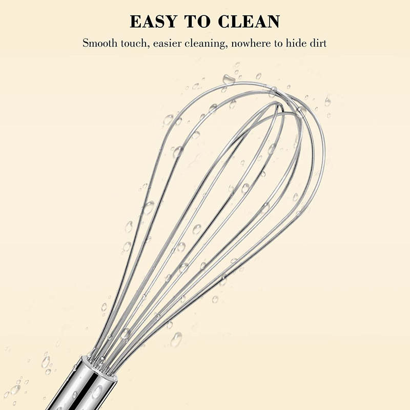 NileHome Stainless Steel Whisk Set of 3 – 8", 10", 12" Balloon Whisks