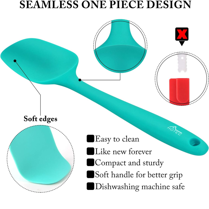 HOTEC 5-Piece Silicone Spatula Set – Heat Resistant Baking & Cooking Tools