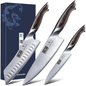 HOSHANHO 3-Piece Japanese Stainless Steel Knife Set with Pakkawood Handles
