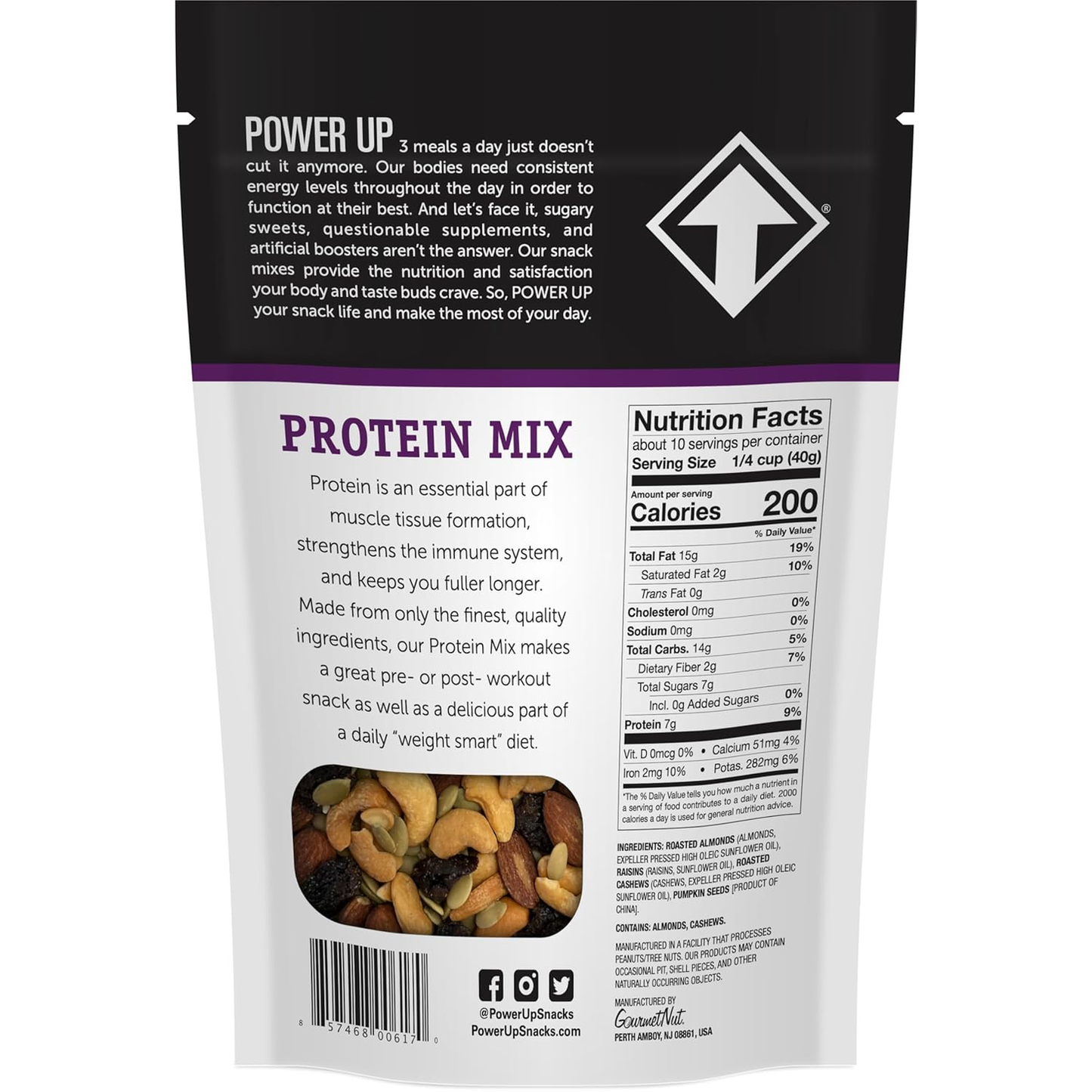Power Up Protein Trail Mix, No Added Sugar, Vegan & GF, 397g