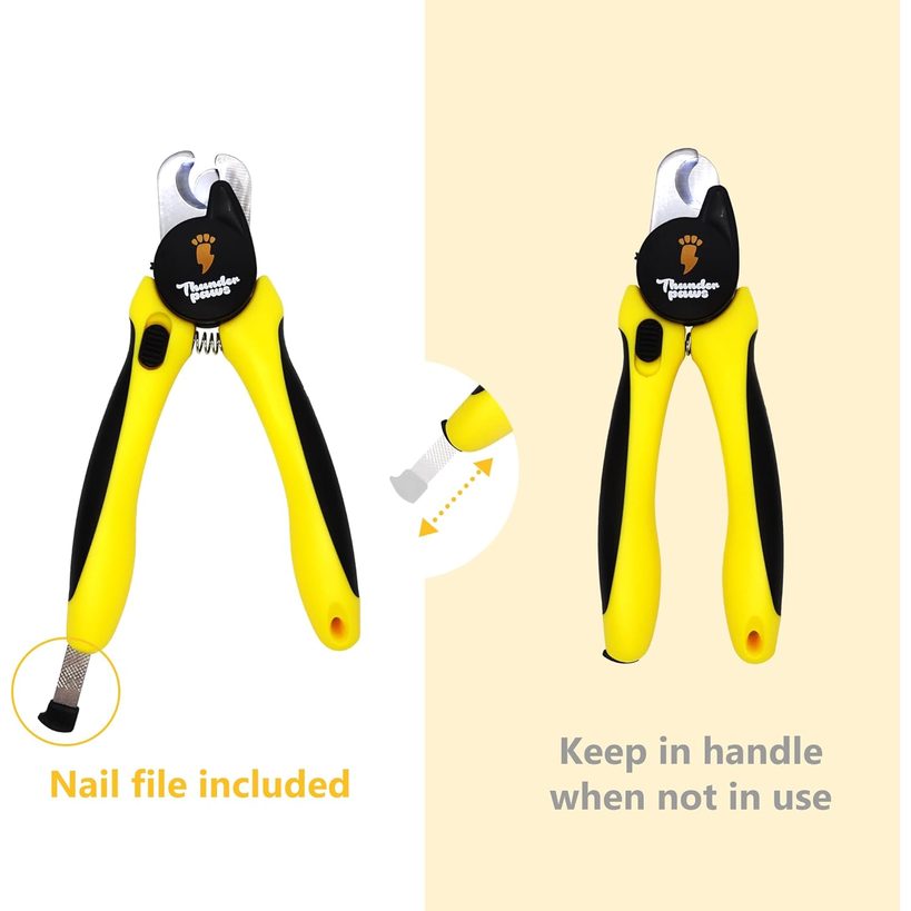 Thunderpaws LED Dog & Cat Nail Clippers with Safety Guard – Yellow