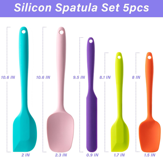 Hoewina 5-Piece Silicone Spatula Set – Heat Resistant Baking & Cooking Tools