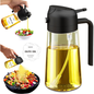 mqnxoi 2-in-1 Glass Oil Sprayer & Dispenser 470ml – Black