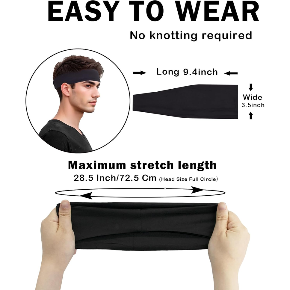 JHYWELL Unisex Sports Headbands – Non-Slip Sweatbands for Running & Training