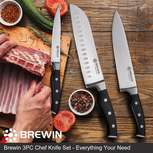 Brewin 3-Piece Chef Knife Set – Japanese High Carbon Stainless Steel