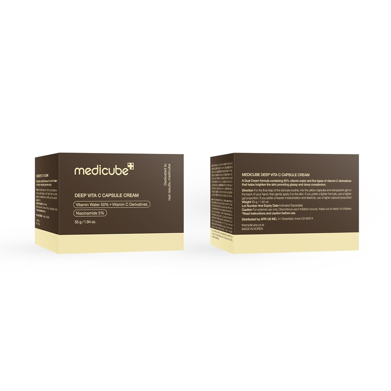 Medicube Deep Vitamin C Golden Capsule Face Moisturizer - Liposome Capsules for Wrinkles, Skin Radiance - Transparent Gel for Glow Hydration - Korean Skin Care 1.94 Oz