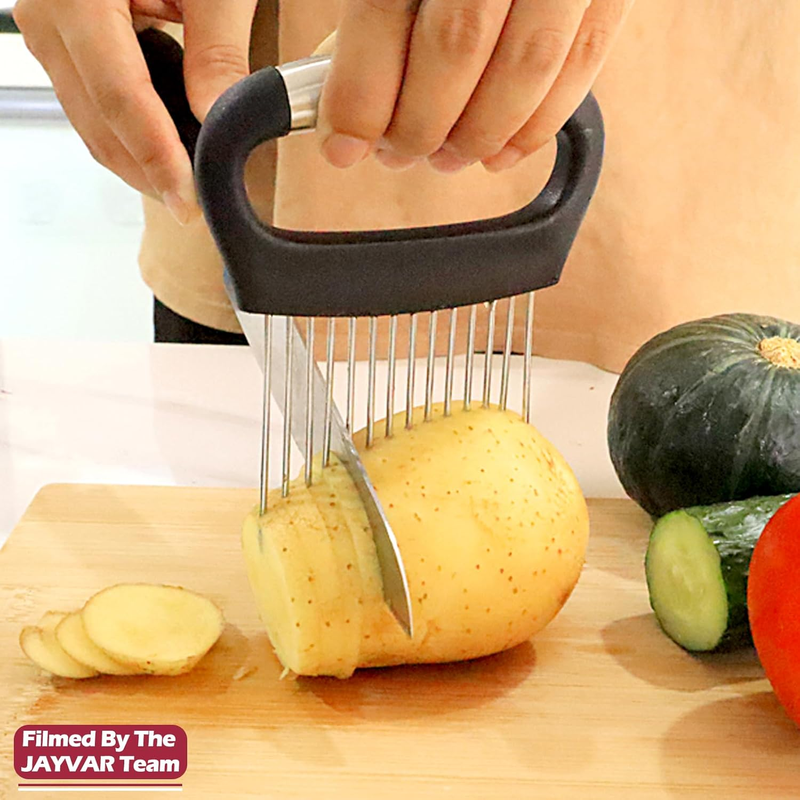 JAYVAR Stainless Steel Onion Slicer & Meat Tenderiser Tool