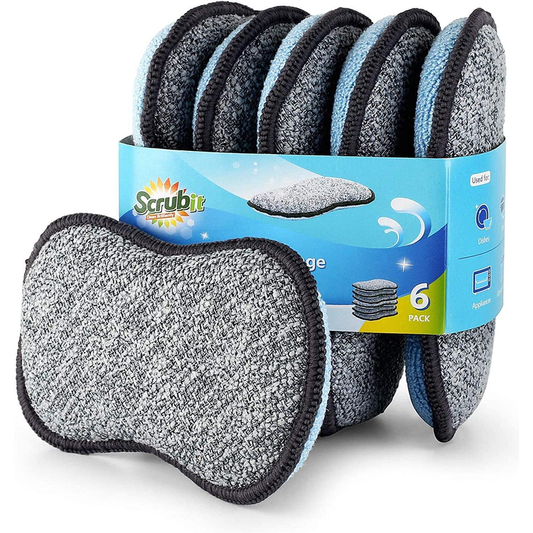 Scrub-It Non-Scratch Microfiber Kitchen Sponges – 6 Pack