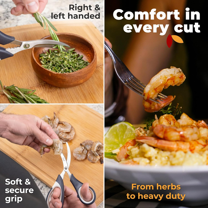 Gidli Kitchen Shears with Seafood Scissors – Stainless Steel Set