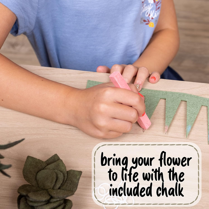 Hapinest DIY Felt Succulent Craft Kit – 4 Potted Plants for Adults & Teens