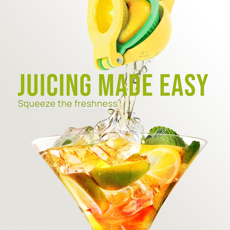 Zulay Kitchen 2-in-1 Metal Lemon & Lime Squeezer – Yellow/Green