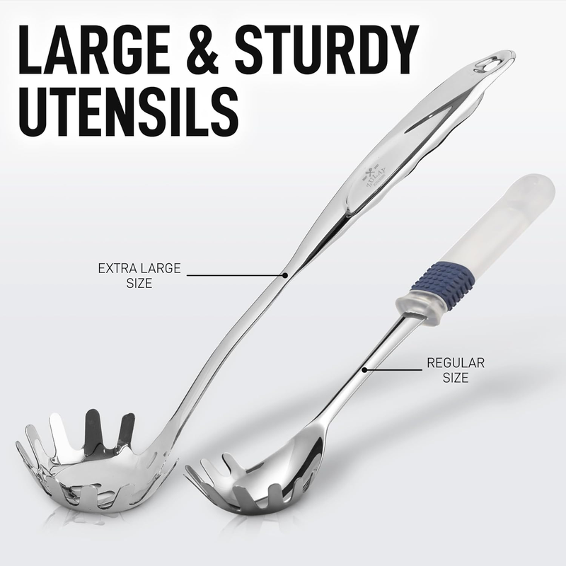 Zulay Kitchen 5-Piece Stainless Steel Cooking Utensil Set – Silver