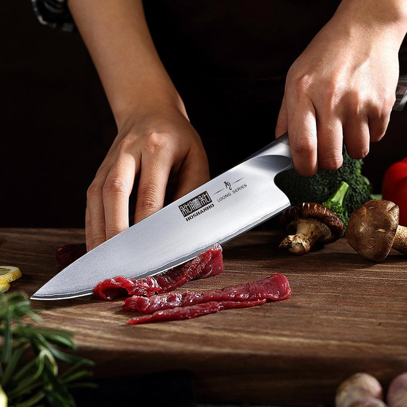 HOSHANHO 3-Piece Japanese Stainless Steel Knife Set with Pakkawood Handles