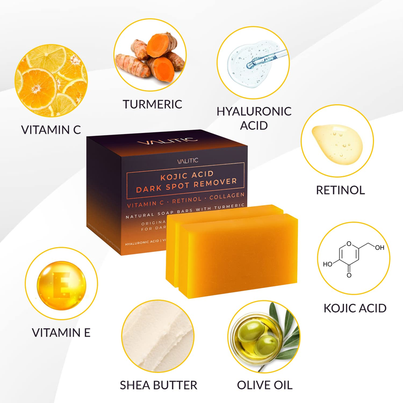 Valitic Kojic Acid Soap with Vitamin C & Turmeric – 2 Pack