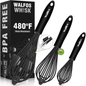 Walfos Silicone Whisk Set of 3 – Heat-Resistant Non-Scratch Balloon Whisks
